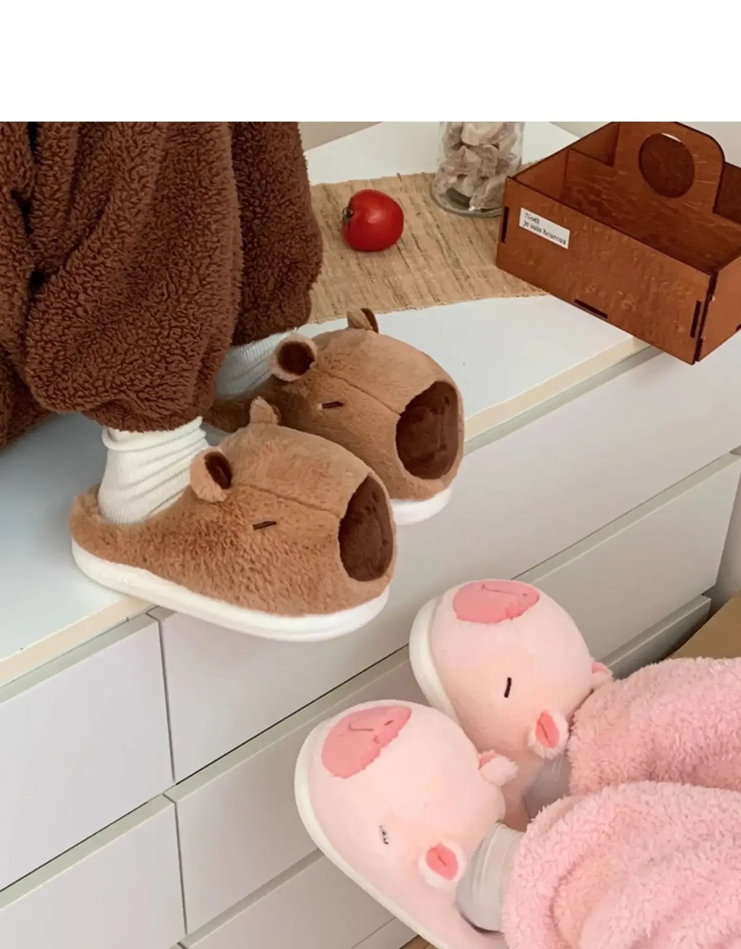 🐾 Cute Capybara Couple Slippers