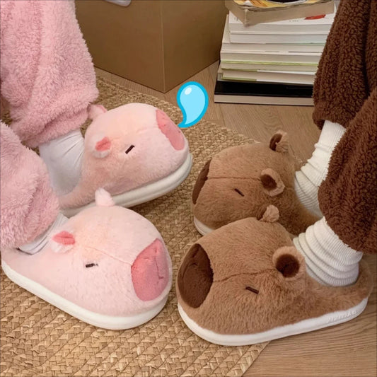 🐾 Cute Capybara Couple Slippers