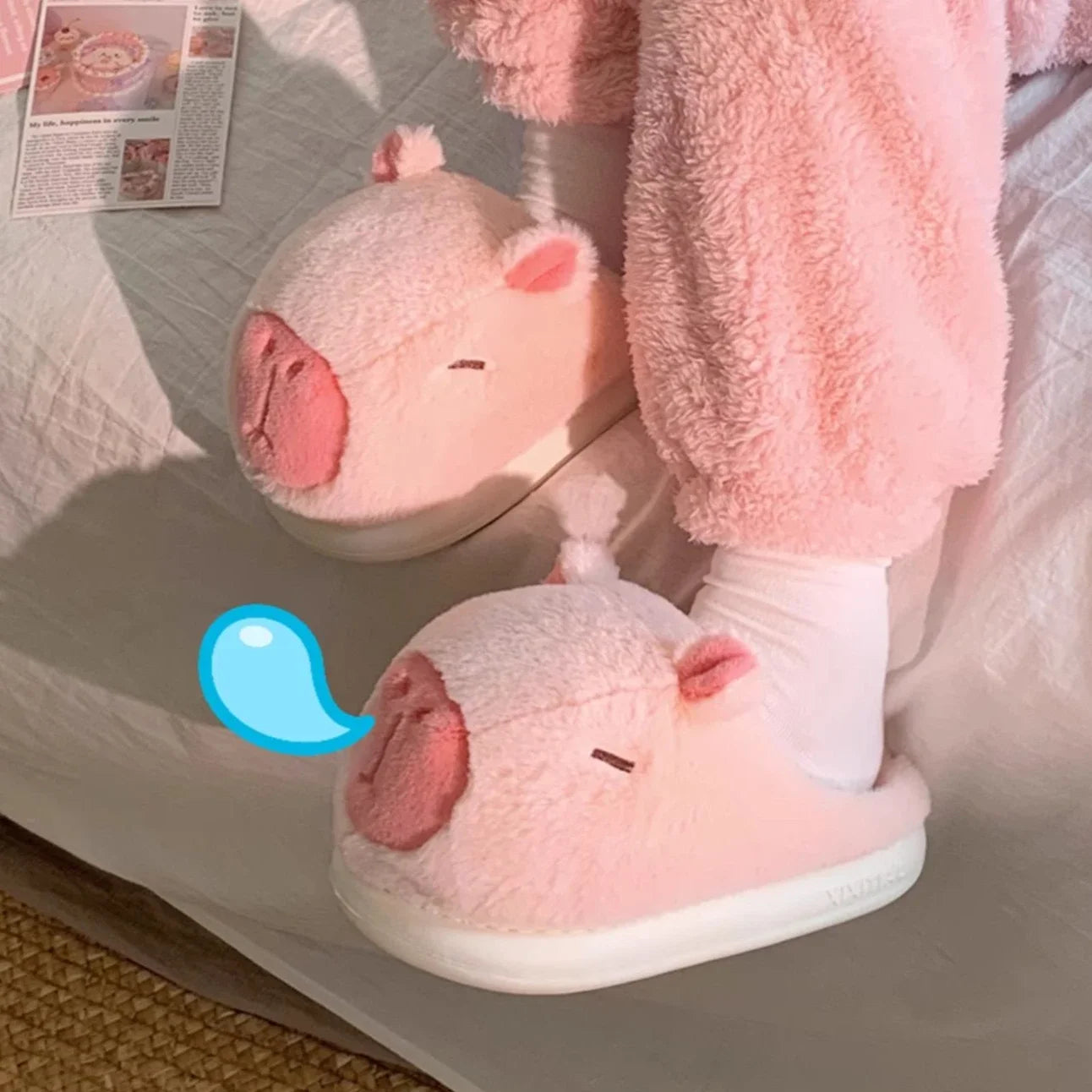 🐾 Cute Capybara Couple Slippers