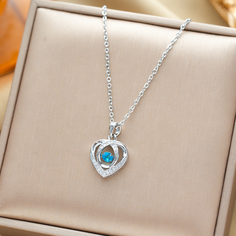 Rhinestone Heart Necklace